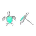 thumbnail image 4 of kcavykas 925 Opal Sea Turtle Earrings for Women – Sterling Silver Birthstone Studs, Ocean Animal Jewelry Gift, Cute Everyday Wear, Elegant Turtle-Themed Accessories Green, 4 of 7