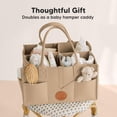 thumbnail image 6 of Baby Diaper Caddy Organizer with Handle - Portable Baby Car Organizers and Storage for Nursery, Changing Table, Large Shower Gift Basket for New Mom Gifts & Boy Girl Registry (Taupe), 6 of 9