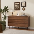 thumbnail image 3 of Bedroom Dresser with 6 Drawers, Tall Dresser, Wood Walnut Dresser for Bedroom, 47.2"W x 15.8"D x 30.7"H, 3 of 7
