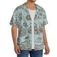 thumbnail image 4 of Wukai Pirate Adventure Map Men's Casual Short-Sleeve Button Down Shirt - Lightweight Summer Dress Shirt for Daily Wear-Small, 4 of 7