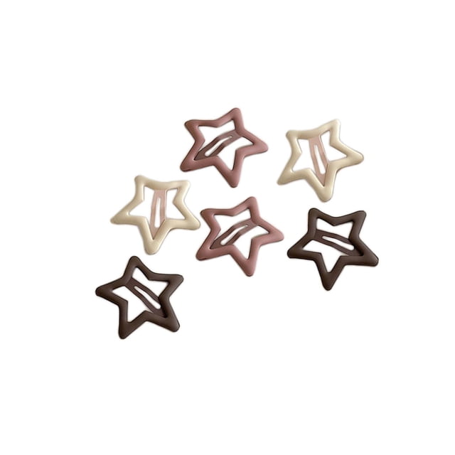 6Pcs Élégantes Pinces à Cheveux en Épingle à Cheveux Style Déco Mat Cadeau Mode Multicolore pour Star de Fête Décontractée