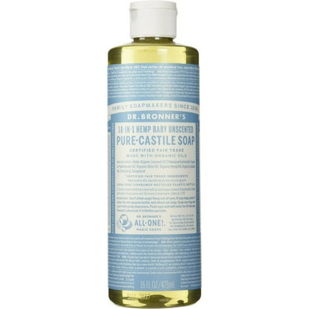 Dr. Bronner's Fair Trade & Organic Castile Liquid Soap 16 oz (Pack of 3)