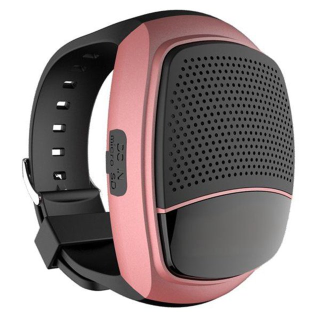 Reloj de Pulsera B90 con Altavoz Bluetooth y Radio FM, Portátil, para Deportes Al Aire Libre, Running, Minialtavoz, Color Rosa.