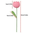 thumbnail image 3 of HUONA 8Pcs Handcrafted Crochet Tulip Bouquet Plump Tulips Artificial Knitted Flowers Perfect Home Decoration Gift Peach, 3 of 5