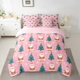 thumbnail image 2 of Manfei Kawaii Santa Claus 7-Piece Bedding Comforter Set,Cartoon Xmas Tree King Bedding Sets,Merry Christmas Bed Sheets For Girl Kids,Breathable Home Decor Reversible, 2 of 8