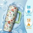 thumbnail image 4 of Holiday 30oz Merry Christmas Tumbler with Handle and Straw, Santa Snowflake Cup, Winter Insulated Stainless Steel Coffee Mug, Gifts for Women Men, 4 of 5