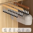 thumbnail image 4 of Closet Organizer with 10 Clips - Space Saving Hanging Closet Organizer, Wooden egging Hangers for Closet, 360° Rotating Metal Clips for Jeans, Socks, Clothes (Vintage 1PCS), 4 of 8