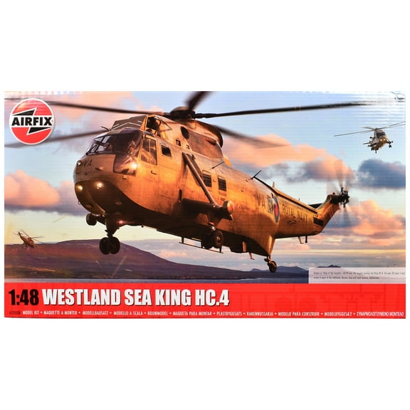 Level 4 Model Kit Westland Sea King HC.4 Helicopter with 4 Scheme Options 1/48 Plastic Model Kit by Airfix