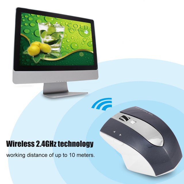 Mouse Óptico Inalámbrico Recargable 2,4 GHz NikouMX Negro