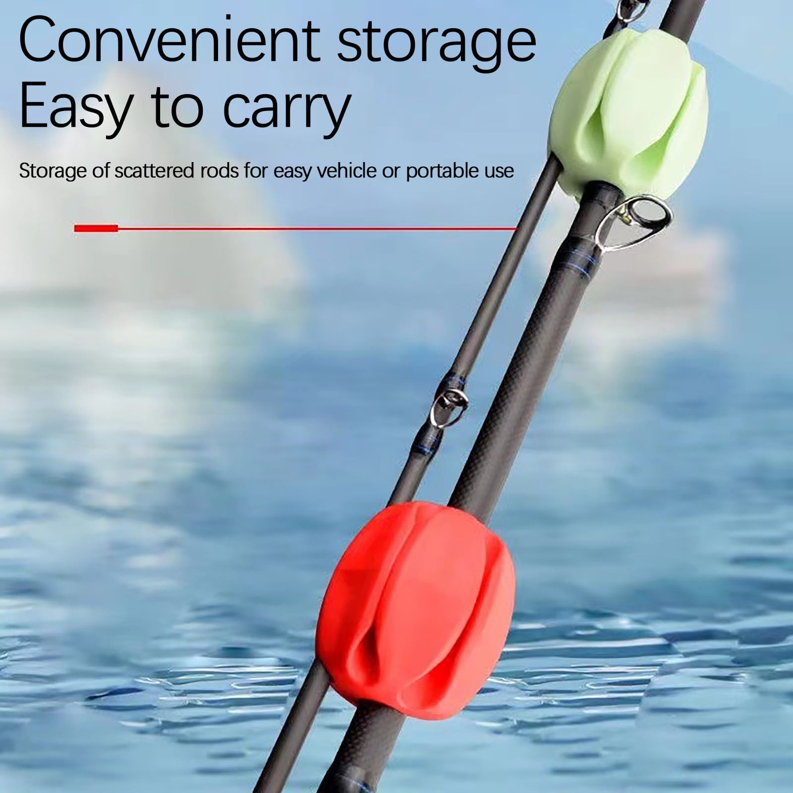 rubber fishing rod holder clips Portable Fishing Rod Holder with Soft Rubber Fastener Clip for Secure Boat  Rod Storage