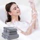 thumbnail image 1 of Pack de 6 toallas de baño | Toallas de baño de algodón suaves, gruesas y absorbentes | 2 toallas de baño 140x70cm + 4 toallas faciales 75x35cm | Secado rápido | Polivalente | Spa, Gimnasio, 1 of 6