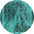 thumbnail image 1 of Ahgly Company Indoor Round Oriental Turquoise Blue Industrial Area Rugs, 8' Round, 1 of 4