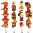 thumbnail image 4 of 10-pack of stainless steel skewers for grilling meat, vegetables and fruit on grills, griddles and large frying pans, 35 cm 14” metal skewers, 4 of 4