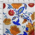 thumbnail image 3 of oneOone Cotton Poplin Orange Fabric Jacobean Floral Silhouette Dress Material Fabric Print Fabric By The Yard 56 Inch Wide, 3 of 4
