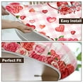 thumbnail image 6 of Valentines Day Round Fitted Tablecloth with Elastic Edge,Water-Resistant Red Pink Heart Rose Floral Gnomes Buffalo Plaid Table Cover for 40-44" Found Tables Love Table Cloth for Dinner,Outdoor,Patio, 6 of 6