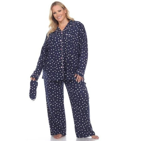 

PS3610-16-2X Navy Plus Size Pajama Set for Women - Size 2X - 3 Piece