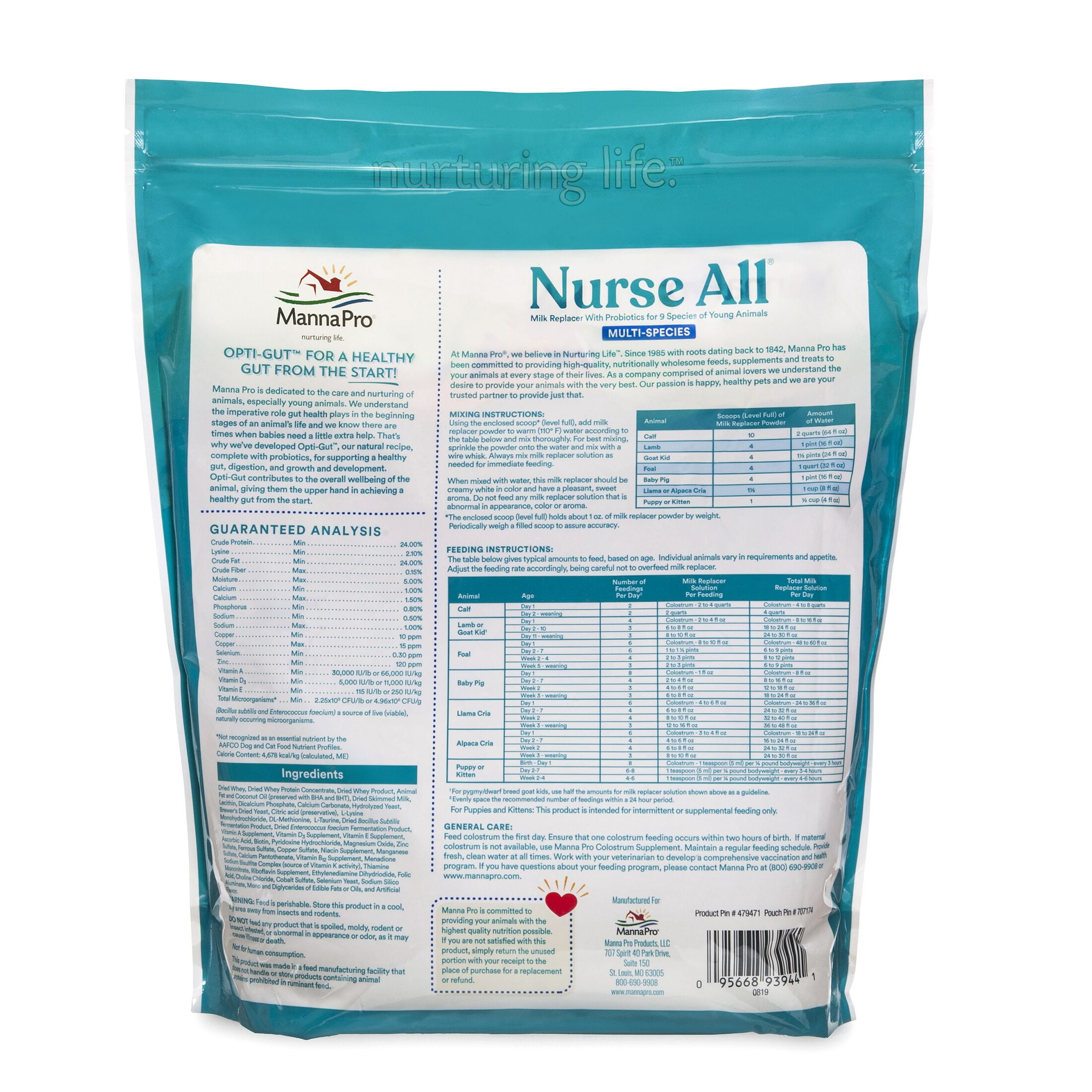 Manna Pro Nurse All® Multi-Species Milk Replacer 8lb