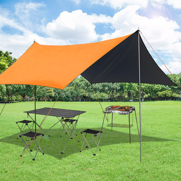 SUGIFT 10'x10' Beach Tent Canopy Portable Sun Shelter with 6 Sandbags,  Orange - Walmart.com