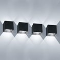 thumbnail image 1 of Aplique de pared LED de 12 W para interiores, impermeable, para exteriores, IP65, ángulo de haz ajustable, moderno, blanco frío, para sala de estar, dormitorio, luz cálida (negro) Kuyhfg Bienvenido a Kuyhfg, 1 of 5