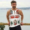 thumbnail image 6 of Cauagu Christmas Houses Print Men's Sleeveless Muscle Shirts,Tank Tops Quick Dry Workout Tank Top Gym Muscle Tee Fitness Bodybuilding T Shirt for Men-4X-Large, 6 of 7