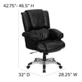thumbnail image 6 of High Back Black LeatherSoft OverStuffed Swivel Ergonomic Office Chair with Arms, 6 of 11