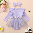 thumbnail image 2 of Gubotare Baby Girl Dress Girl's Dresses Long Sleeve Cute Casual Fall Dress 3 6 Months (Light Purple,3-6 Months), 2 of 5