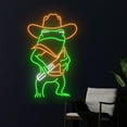 thumbnail image 2 of Handmadetneonsign Cowboy Frog Neon Light, Cowboy Hat Frog Led Light, Toad Led Sign, Western Neon, 2 of 5