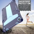thumbnail image 5 of SaniMore Case for Lenovo Tab M10 Plus 3rd Gen 10.6 inch 2022 TB-125F/128F, Shockproof Silicone Backplane Rugged PCRotating Stand Pen Holder Anti-drop Heavy Duty Protective Cover, Navy+Blue, 5 of 5