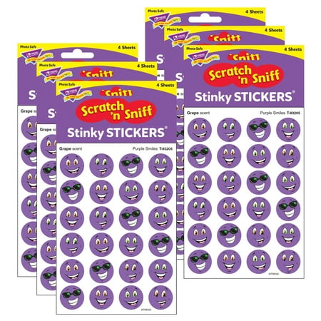 UPC: 0194629034086 | TREND Purple Smiles/Grape Stinky Stickers 96 Per Pack 6 Packs