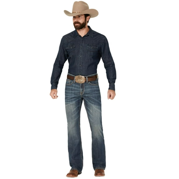 Cody James Men's Colton Wash Duke Relaxed Bootcut Stretch Denim Jeans - CJHO23J25-DKW 40W x 36L US