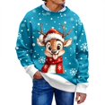 thumbnail image 2 of Christmas Sweatshirt for Men Women Long Sleeve Crewneck Loose Casual Cute Reindeer and Snowflake Print Pullover Sweatshirts, 2 of 8