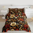thumbnail image 2 of Manfei Exotic Style 3 Pieces Queen Comforter Set for Teens Adults,Chic Floral Flowers Ultra Soft Bedding Sets,Vintage Aesthetics Bedding Comforter Set Breathable,Ultra Soft Home Decor,Reversible, 2 of 8