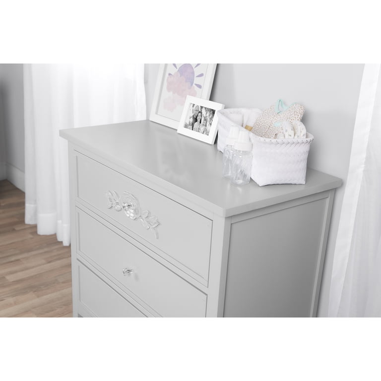 Dream On Me Tiana 3 Drawer Dresser in Akoya Grey Pearl, Easy to Assemble, Durable Pinewood