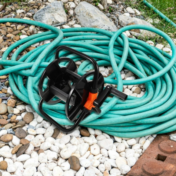 HEMOTON Garden Hose Reel Freestanding Hose Reel Garden Watering Water Bracket Storage Organizer