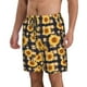 thumbnail image 2 of Balery Vintage Black White Plaid Sunflowe Traje de Baño Estilo Hawaiano para Hombre, Shorts de Secado Rápido con Bolsillos-Medium, 2 of 6