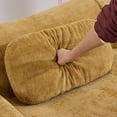 thumbnail image 6 of Modular Sectional Sofa, Chenille Deep-Seat Sofa with 3 Pillows, Extra-Large Compression Design with High-Resilience Foam Core, Smart Self-Recovery Technology and Flexible Space Configuration, Yellow, 6 of 10
