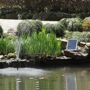 AEO Solar Water Pump KIT: 12V-24V DC Brushless Submersible 196GpH Water Pump with 10W Solar Panel for Solar Fountain, Fish Pond, and Aquarium (No Backup Battery)