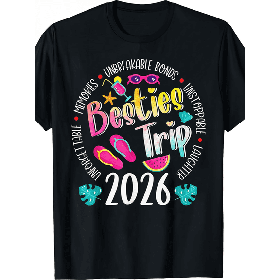 Besties Trip 2026 Summer Beach Best Friend Vacation Graphic T-Shirt