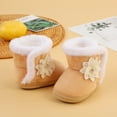 thumbnail image 2 of Ketyyh-chn99 Baby Cozy Fleece Booties Kids Shoes Baby Boy Girl Soft Fleece Booties Stay On Slippers Socks Shoe Non Skid Toddler First Walkers Winter Ankle Crib Shoes Khaki,5, 2 of 5