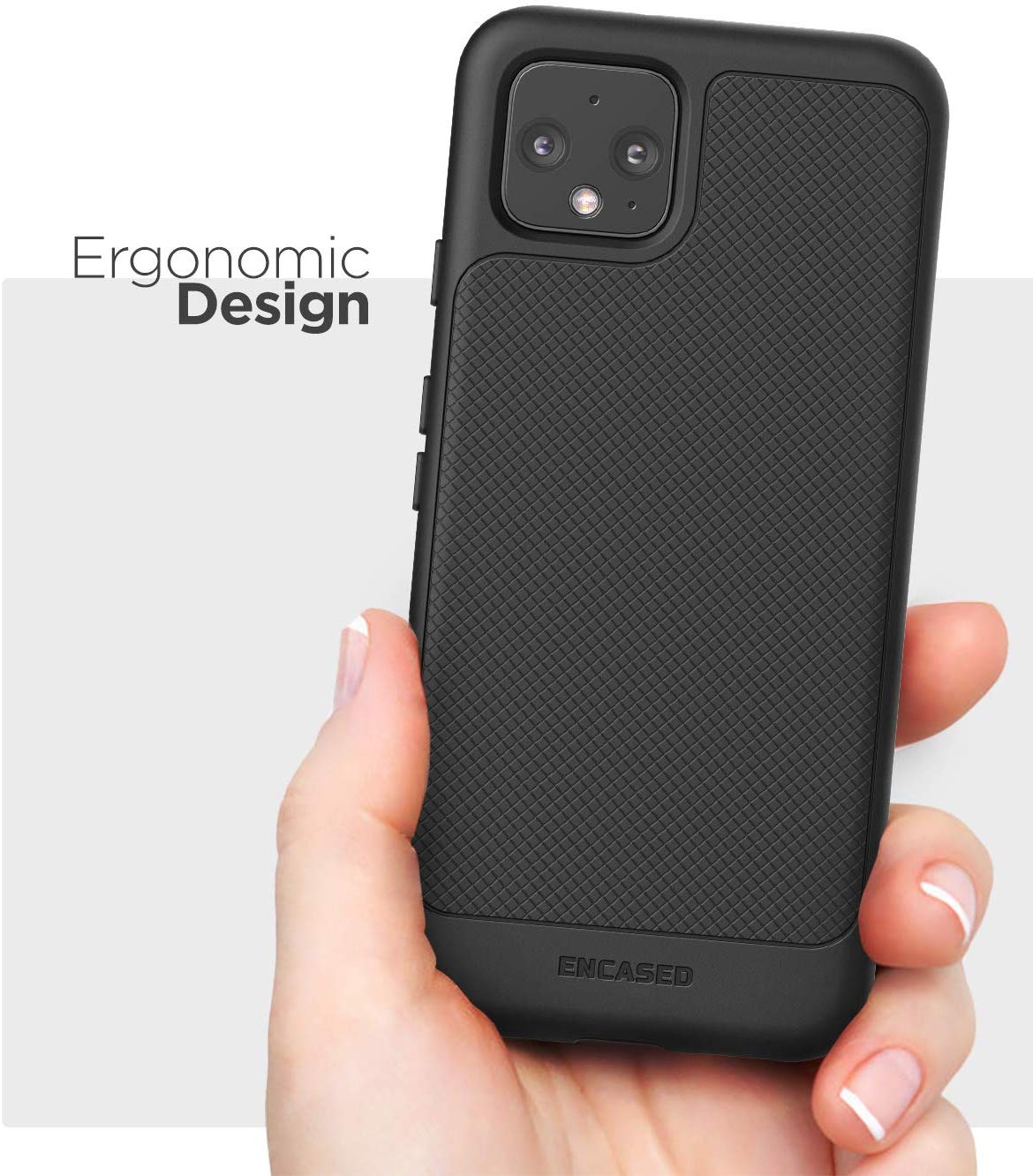 Encased Pixel 4 Case (Thin Armor) Slim Fit Flexible Grip Phone Cover for Google Pixel 4 - Black - image 5 of 6