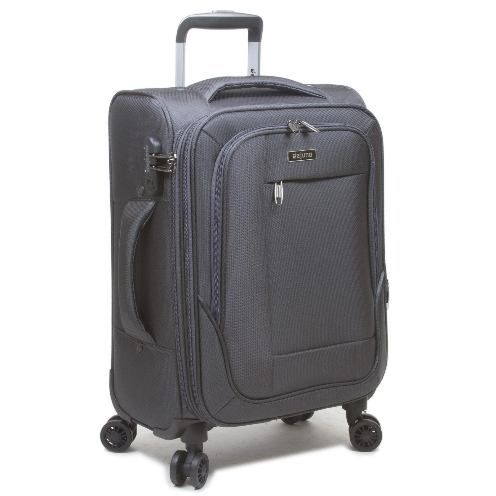 Dejuno Twilight Lightweight Nylon 3-Piece Spinner Luggage Set - Charcoal