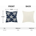 thumbnail image 5 of Summer Outdoor Pillow Covers 16x16 Inch Set of 2 Navy Blue Starfish Ocean Themed Beach Decor Throw Pillows Coastal Beachy Nautical Decorative Cushion Cases for Couch Home Sofa Decorations, 5 of 6