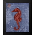 thumbnail image 2 of Fab Funky 20x24 Black Modern Framed Museum Art Print Titled - Seaside Postcard Red on Blue b, 2 of 5