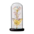 thumbnail image 2 of Rosa eterna en cúpula de cristal con lámpara LED y base. Decoración del hogar. Rosa eterna encantada., 2 of 9