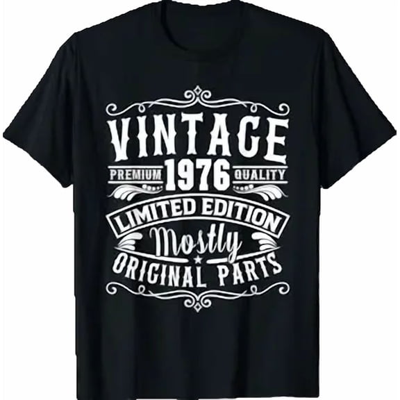 Born in 1976 Birthday, Vintage Mostly Original Parts Funny T-Shirt