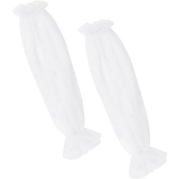 Nylon Mesh Stretch Oversleeves False Long Sleeves White 550~570x170mm