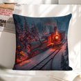 thumbnail image 6 of Christmas Train in Snowy Forest Linen toss pillowcase Decoration pillowcase Gift preferred 24x24" Cushion cover 4 set Sofa pillowcase Sofa bedroom living room car, 6 of 8