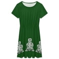 thumbnail image 3 of Celtic Shamrock Dress Summer Street Style Dresses Female Short Sleeve Printed Sundress, 3 of 7