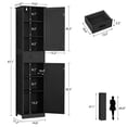 thumbnail image 3 of Tall Bathroom Cabinet with 6 Shelves, Narrow Linen Cabinet with 2 Doors & 1 Drawer, Freestanding Storage Cabinet, for Bathroom, Living Room, Kitchen,Black, 3 of 8