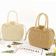thumbnail image 3 of IBASETOY 1Pcs Straw Woven Tote Bag Fashion Large Capacity Light Brown for Daily Life Girls, 3 of 5